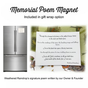 Memorial Butterfly Wind Chime Gift Sympathy Leaf Wind Chime in Memory Deep Tone and Personalized by Weathered Raindrop