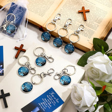 Funeral Favors for Guest Including Remember Keychain Prayer Cards Organza Bags for Memorial Celebration of Life(Dark Blue, 12 Sets)