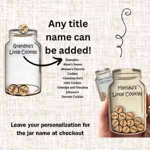 Grandma Gifts for Mothers Day Cookie Jar "Grandma's Little Cookies Gifts" Personalized Family Ornament or Magnet (Copy)