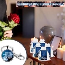 Funeral Favors for Guest Including Remember Keychain Prayer Cards Organza Bags for Memorial Celebration of Life(Dark Blue, 12 Sets)