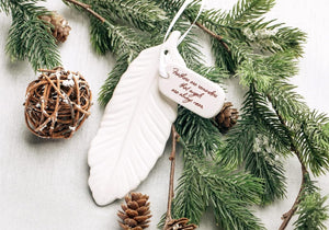 Sympathy Ornament, Sympathy Gift, Sympathy Feather Ornament, Feather Sympathy Gift - Feathers Are Reminders That Angels Are Always Near