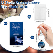 Funeral Favors for Guest Including Remember Keychain Prayer Cards Organza Bags for Memorial Celebration of Life(Dark Blue, 12 Sets)