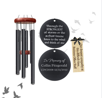 Memorial Wind Chimes Personalized with a Name Outdoor Gifts After a Loss Customizable 28 inch Wind Chime Memorial Gift in Memory