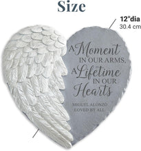 Personalized Sympathy Stone Heart for outside Deep Tone, Memorial for Loss of Loved One Prime, Bereavement Condolence Remembrance Funeral Gifts for Grieving Friends Loss of Child or Baby