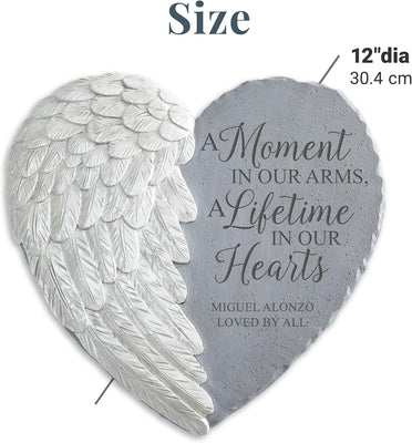 Personalized Sympathy Stone Heart for outside Deep Tone, Memorial for Loss of Loved One Prime, Bereavement Condolence Remembrance Funeral Gifts for Grieving Friends Loss of Child or Baby