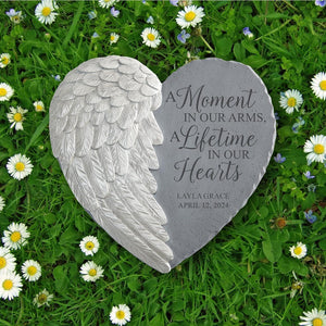 Personalized Sympathy Stone Heart for outside Deep Tone, Memorial for Loss of Loved One Prime, Bereavement Condolence Remembrance Funeral Gifts for Grieving Friends Loss of Child or Baby