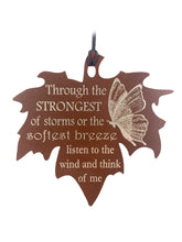 Butterfly Memorial Gift Beaded Copper Wind Chime 18 inch Gift In Memory of a Loved One Outdoor Sympathy Chakra Rust Metal Leaf