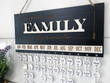 Mothers Day gift for Grandma FAMILY Days to Remember Calendar Sign with Birthdates, Anniversaries and Heaven Days
