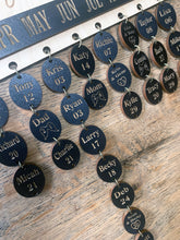 Gift Family and Friends Days to Remember Calendar Sign Board in Oak or Black, Engraved Circles