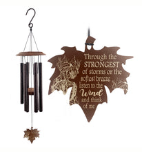 Sympathy "Listen to the Wind" Memorial Leaf Wind Chime Gift in Memory Deep Tone and Personalized by Weathered Raindrop