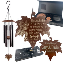 Sympathy "Listen to the Wind" Memorial Leaf Wind Chime Gift in Memory Deep Tone and Personalized by Weathered Raindrop