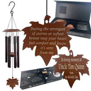 Memorial Wind Chime Gift "May Your Heart Feel Comfort" Sympathy Keepsake by Weathered Raindrop