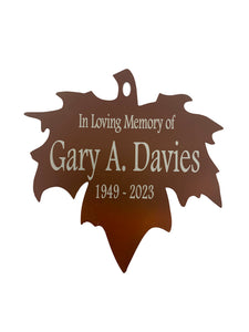 Memorial Butterfly Wind Chime Gift Sympathy Leaf Wind Chime in Memory Deep Tone and Personalized by Weathered Raindrop