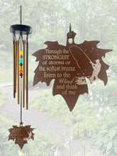 Fisherman Memorial Gift Beaded Copper Wind Chime 18 inch Gift In Memory of a Loved One Who Loved to Fish Outdoor Sympathy Chakra Rust Metal Leaf