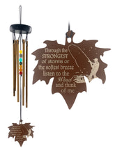 Fisherman Memorial Gift Beaded Copper Wind Chime 18 inch Gift In Memory of a Loved One Who Loved to Fish Outdoor Sympathy Chakra Rust Metal Leaf