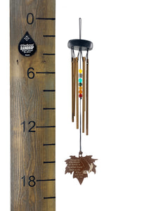 Fisherman Memorial Gift Beaded Copper Wind Chime 18 inch Gift In Memory of a Loved One Who Loved to Fish Outdoor Sympathy Chakra Rust Metal Leaf