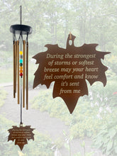 Beaded Copper Leaf Wind Chime 18 inch Personalize In Memory of a Loved One Outdoor Sympathy Memorial Gift