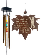 Hunter Memorial Gift Beaded Copper Wind Chime 18 inch Gift In Memory of a Loved One Who Loved to Hunt Outdoor Sympathy Chakra Rust Metal Leaf