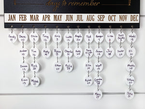 Gifts SPECIAL Days to Remember Calendar Sign Board in Oak or Black, Plain Write-On Circles