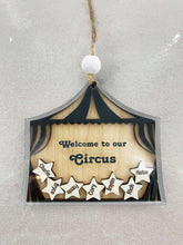 Personalized Circus Ornament Gift for Family with Custom Names on Stars by Weathered Raindrop