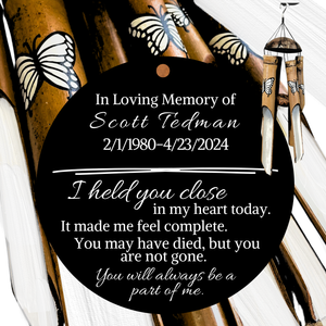 Personalized Butterfly Sympathy Gift Wind Chimes After Loss of a Daughter, Mother, Sister Outdoor Deep Tone, In Memory of Grandma Garden Unique Condolence Remembrance Funeral Gifts for Bereavement