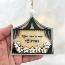 Personalized Circus Ornament Gift for Family with Custom Names on Stars by Weathered Raindrop