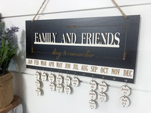 Gift Family and Friends Days to Remember Calendar Sign Board in Oak or Black, Engraved Circles