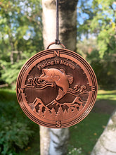 Memorial Rustic "Fishing in Heaven" Custom Copper 34 or 21 inch Wind Chime Gift Set by Weathered Raindrop