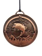 Memorial Rustic "Fishing in Heaven" Custom Copper 34 or 21 inch Wind Chime Gift Set by Weathered Raindrop