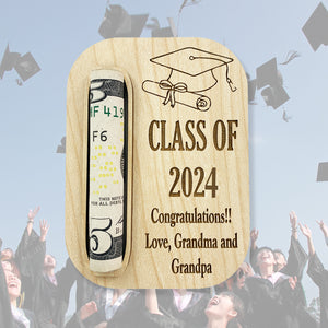 Graduation Gift 2024 MAGNET Money Holder Personalized Gift Keepsake Funny Family Custom Gifts for Kids, Grandkids, Teenagers, Grad