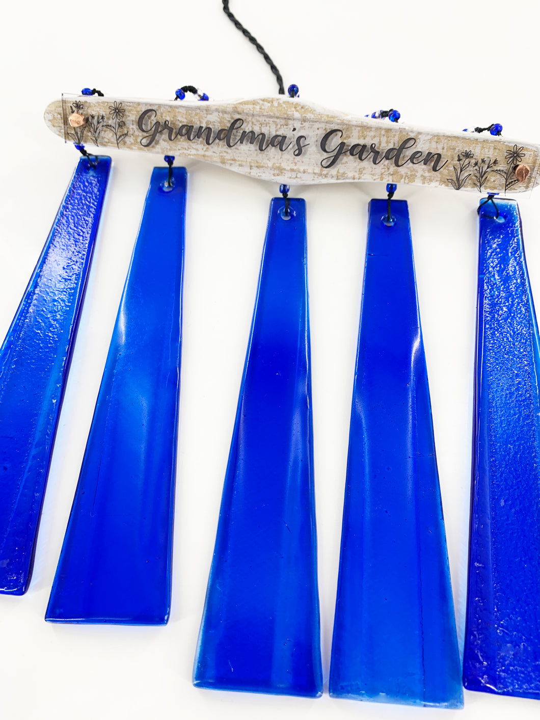 Mother's Day: Grandma's Garden, Nana's Garden, or Any Special Name - Personalized Custom Gift Wrapped Wind Chime Sun Catcher Gift Set