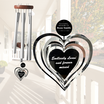 Wind Chime Memorial Gift in Sympathy “Endlessly Loved & Forever Missed