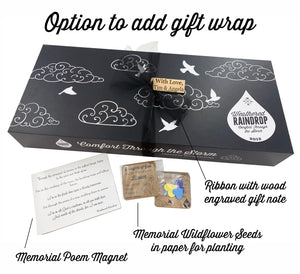 Memorial Teardrop Personalized Wind Chime Sympathy Gift Box Set After Loss - Listen to the Wind Windchimes