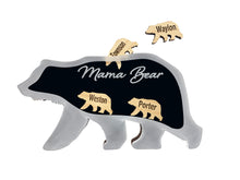 Mama Bear Magnet with Bear Cubs Personalized Names Custom Keepsake Gift for Mom, Bear Cubs Drop In Add More in the Future
