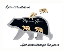 Mama Bear Magnet with Bear Cubs Personalized Names Custom Keepsake Gift for Mom, Bear Cubs Drop In Add More in the Future