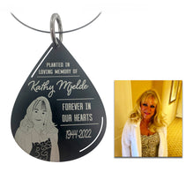 Picture Memorial Tree Dedication Plaque, Personalized Tree Marker Sign, Black