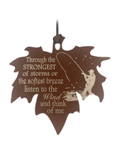 Fisherman Memorial Gift Beaded Copper Wind Chime 18 inch Gift In Memory of a Loved One Who Loved to Fish Outdoor Sympathy Chakra Rust Metal Leaf