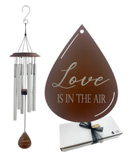 Wedding or Anniversary Custom Wind Chime Gift Set "Love is in the Air" Leaf - Deep Tone and Personalized