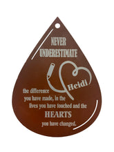 Teacher Appreciation Custom Wind Chime Gift Set with Raindrop or Leaf Sail - Deep Tone and Personalized - Thank You Gift for Teacher by Weathered Raindrop