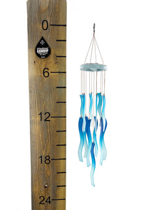 SALE: Stars and Stripes 4th of July Sea Glass Red White and Blue Wind Chime Sun Catcher Garden Gift Set