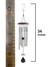 Memorial Gift in Sympathy “May This Melody Comfort Your Heart" Silver Dragonfly Large 34 inch Memorial Wind Chime by Weathered Raindrop