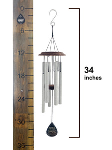 Plays How Great Thou Art-Silver Personalized Windchime Teardrop In Memory Sympathy Gifts