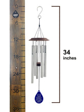 Friendship Wind Chime "We Brave Thunderstorms" Silver 34 inch Blue Teardrop Custom Gift by Weathered Raindrop