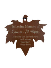 Beaded Copper Leaf Wind Chime 18 inch Personalize In Memory of a Loved One Outdoor Sympathy Memorial Gift