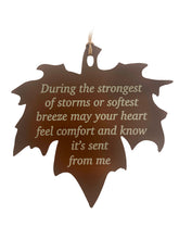 Beaded Copper Leaf Wind Chime 18 inch Personalize In Memory of a Loved One Outdoor Sympathy Memorial Gift