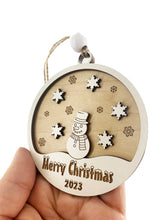 Modern Farmhouse Snowman Holiday Ornament 2023 Keepsake Christmas Tree Ornaments Exchange Gift