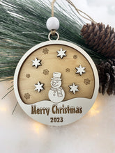 Modern Farmhouse Snowman Holiday Ornament 2023 Keepsake Christmas Tree Ornaments Exchange Gift