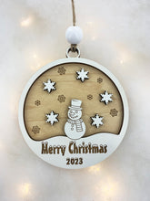 Modern Farmhouse Snowman Holiday Ornament 2023 Keepsake Christmas Tree Ornaments Exchange Gift