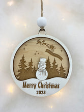 Snowman, Santa's Sleigh, Happy Birthday Jesus Christmas Ornament 2023 Keepsake Christmas Tree Ornaments Exchange Gift
