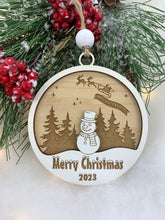 Snowman, Santa's Sleigh, Happy Birthday Jesus Christmas Ornament 2023 Keepsake Christmas Tree Ornaments Exchange Gift